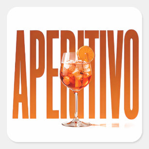 Aperitivo Luxus Italienischer Lifestyle Grafik Quadratischer Aufkleber