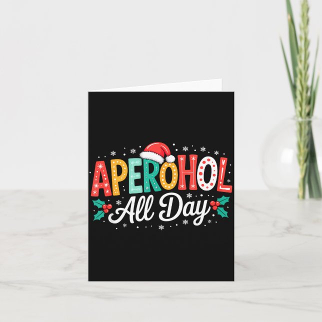 Aperohol All Day - Funny Christmas Spritz  Karte (Vorderseite)