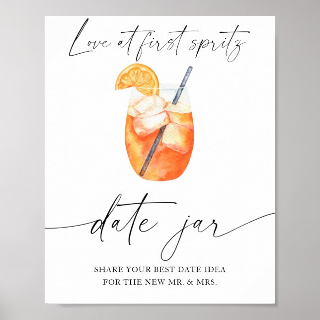 Aperol - datiert Nacht Ideen. Datum jar bridal Poster (Vorne)