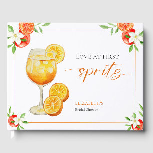 Aperol Liebe auf den ersten Spritz Orange Brautpar Gästebuch