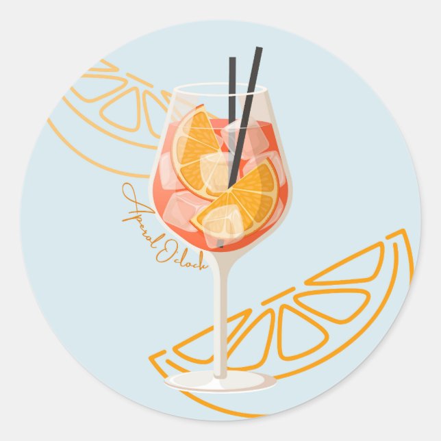 Aperol O'Clock Runder Aufkleber (Vorderseite)
