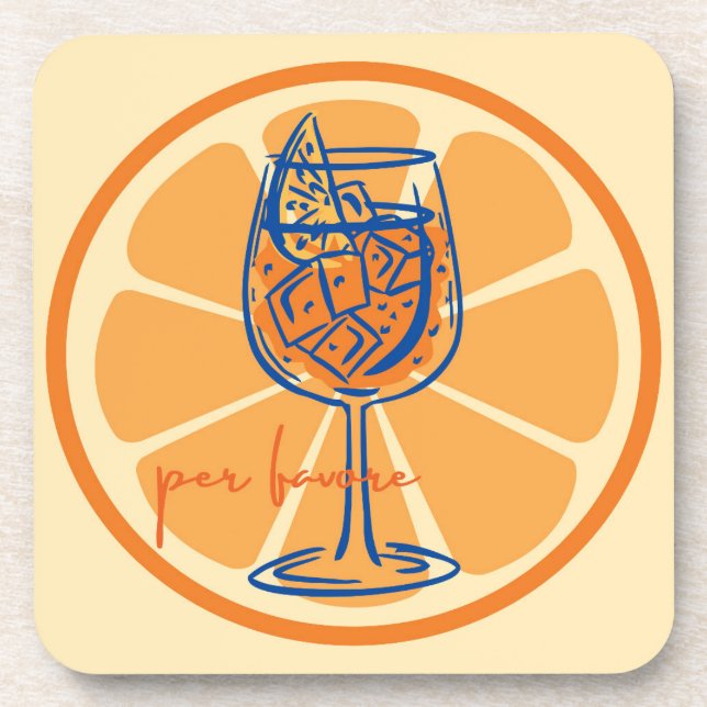 Aperol Per Favore Getränkeuntersetzer (Vorderseite)