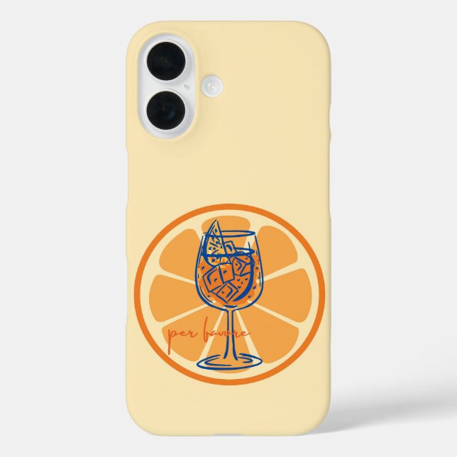 Aperol Per Favore iPhone 16 Hülle (Rückseite)