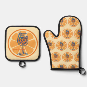 Aperol Per Favore Ofenhandschuh & Topflappen-Set