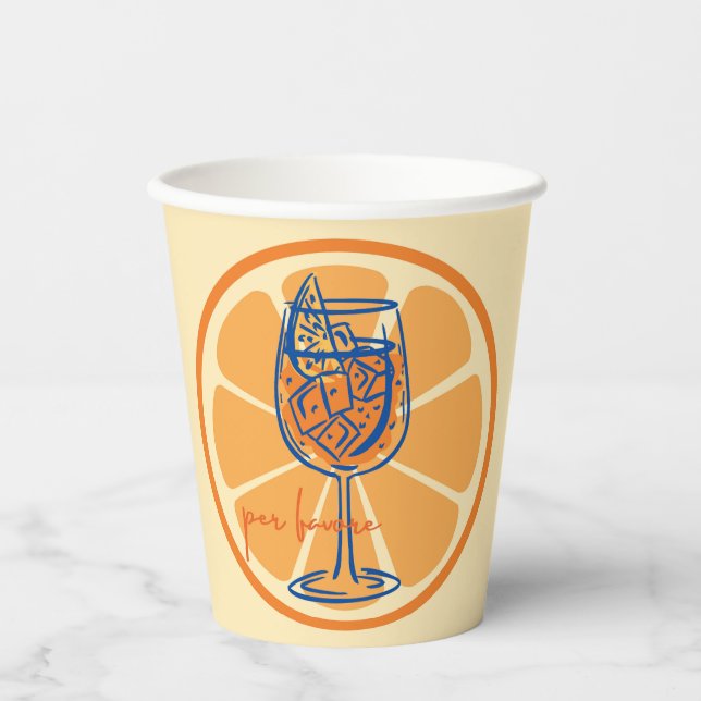 Aperol Per Favore Pappbecher (Vorderseite)