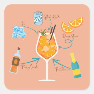 Aperol Rezept Quadratischer Aufkleber