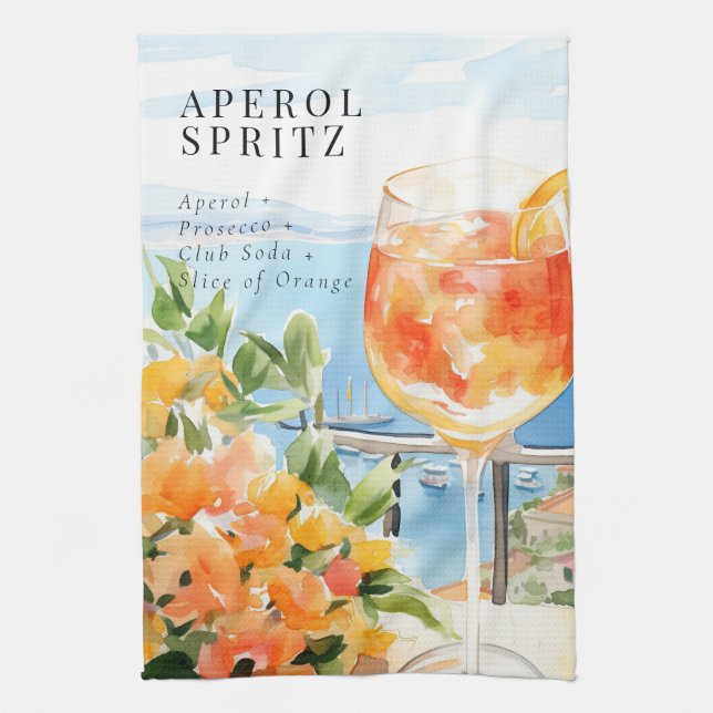 Aperol Spritz Amalfi Italie Serviettes de thé (Vertical)