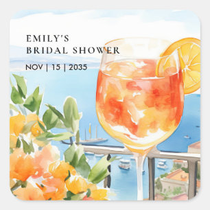 Aperol Spritz Amalfi Junggesellinnenabschied Quadratischer Aufkleber
