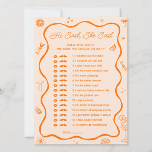 Aperol Spritz Baby Shower Qui a dit Carte de jeu