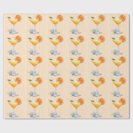 Aperol Spritz Blue Orange Citrus Boy Baby Shower Geschenkpapier