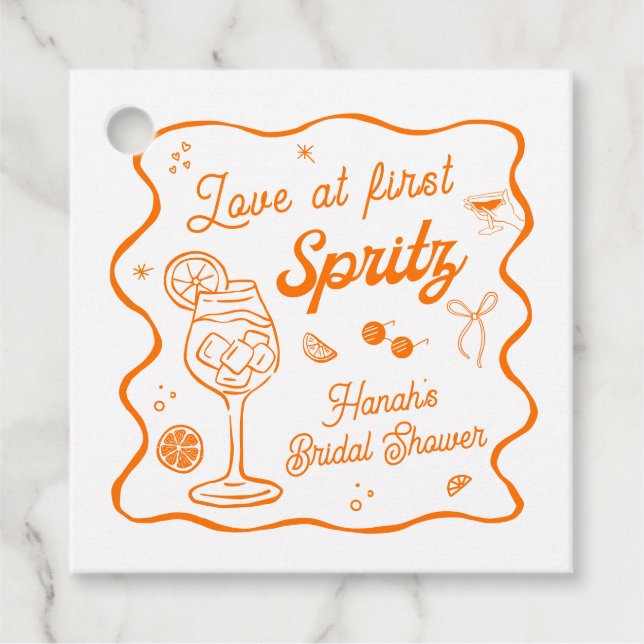 Aperol Spritz Brautparty Geschenkanhänger (Vorderseite)