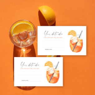 Aperol Spritz Brautparty Ideen für ein romantische Begleitkarte