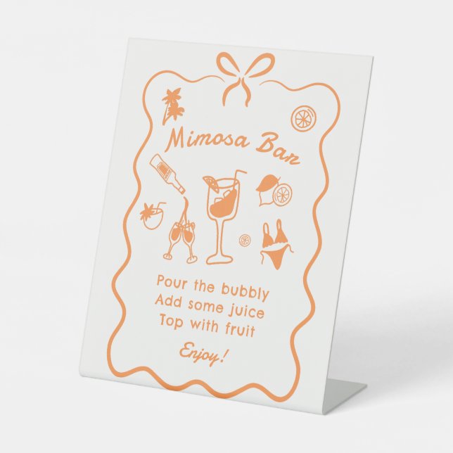Aperol Spritz Brautparty Mimosa Bar Sockelschild (Vorderseite)