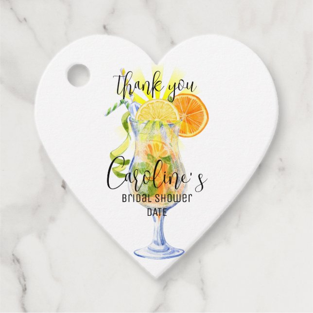 Aperol Spritz Cocktail Italienisches Brautparty Geschenkanhänger (Vorderseite)