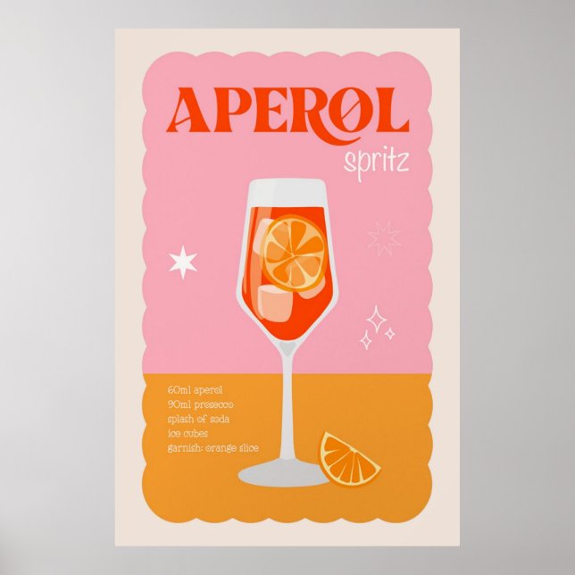 Aperol Spritz Cocktail Poster (Vorne)