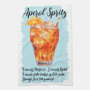 Aperol Spritz Cocktail Rezept Geschirrtuch