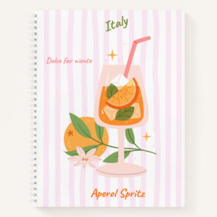 Aperol Spritz Cocktail Spiral Notizbuch