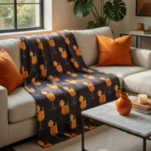 Aperol Spritz Fleece Blanket - Cocktail Vibes