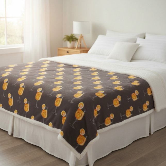 Aperol Spritz Fleece Blanket - Cocktail Vibes Sherpadecke (Von Creator hochgeladen)