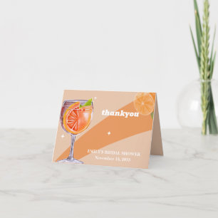 Aperol Spritz Floral Brautparty Danksagungskarte Dankeskarte