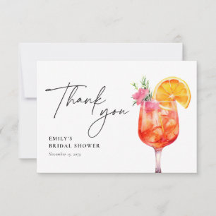Aperol Spritz Florale Hochzeitsdusche Dankeskarte