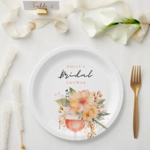 Aperol Spritz Florale Hochzeitsdusche Pappteller