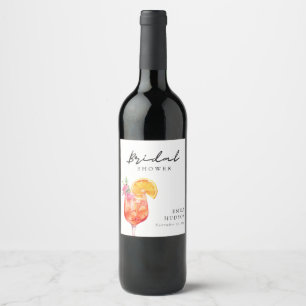Aperol Spritz Florale Hochzeitsdusche Weinetikett