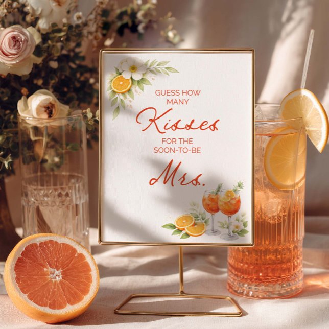 Aperol Spritz Guess How Many Kisses Poster (Von Creator hochgeladen)