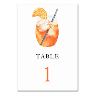 Aperol Spritz - Hochzeitstisch Nummer Tischnummer