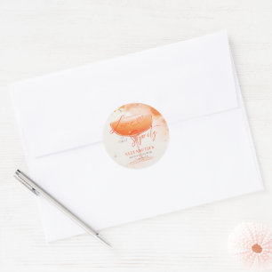 Aperol Spritz Liebe Zitrus Blumen Hochzeitsbrunch  Runder Aufkleber