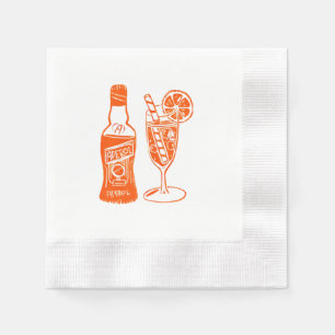 Aperol Spritz Lino Design Cocktail Party Napkin Serviette
