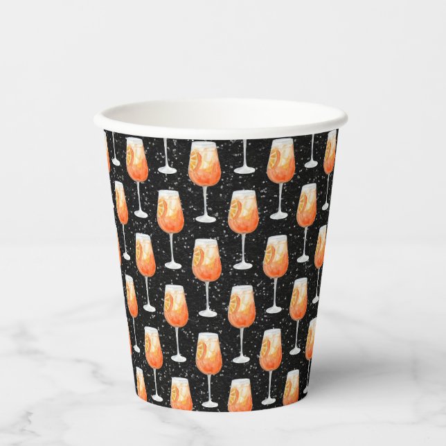 Aperol Spritz Muster Pappbecher (Vorderseite)