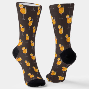 Aperol Spritz Muster Socken - Fun Cocktail Drink