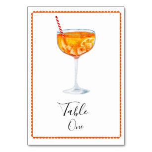 Aperol Spritz Number Table Card Tischnummer