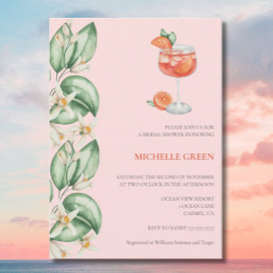Aperol Spritz Orange Bridal Dusche Einladung QR