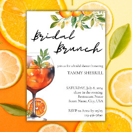 Aperol Spritz Orange Watercolor Bridal Brunch Einladung