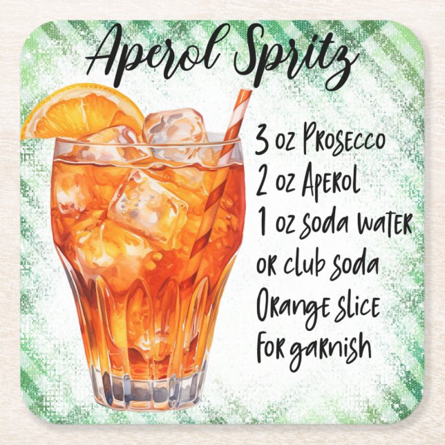 Aperol Spritz Rechteckiger Pappuntersetzer (Vorderseite)