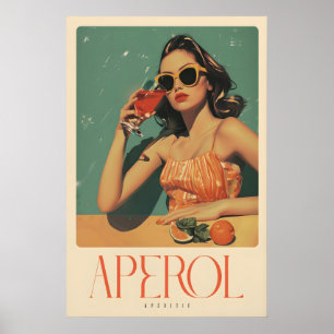 Aperol Spritz Retro Giclée Druck Klassischer Cockt Poster