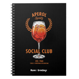Aperol Spritz Social Club Lustiges Süßes Getränke  Notizblock