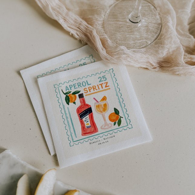 Aperol Spritz Stamp | Italian Wedding Bar Serviette (Von Creator hochgeladen)