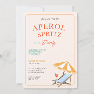 Aperol Spritz Strandparty-Einladung Ankündigung