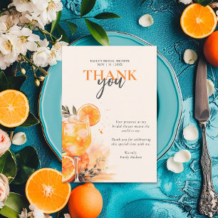 Aperol Spritz Wasserfarben-Junggesellinnenabschied Dankeskarte