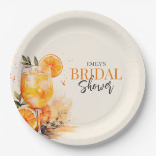 Aperol Spritz Watercolor Brautparty Pappteller