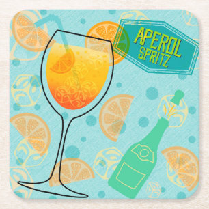 Aperol SpritzSquare Rechteckiger Pappuntersetzer