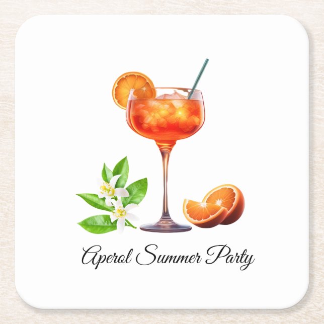 Aperol Summer Rechteckiger Pappuntersetzer (Vorderseite)