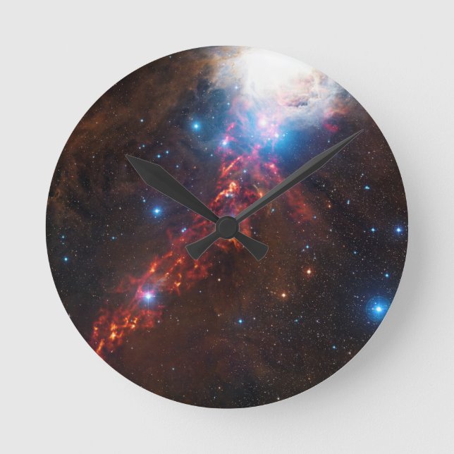 APEX Ansicht einer Sternenformation im Orion-Nebel Runde Wanduhr (Vorderseite)
