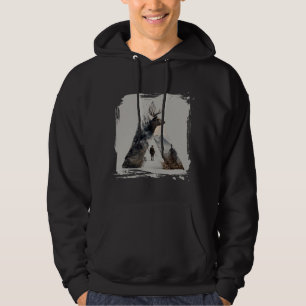 Apex Hunter Hirsch Doppelbelichtung Bergwald  Hoodie