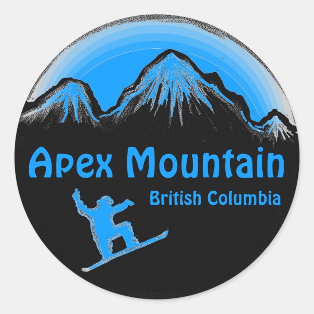Apex Mountain BC Canada Blue Snowboard Aufkleber (Vorderseite)