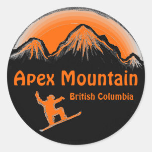 Apex Mountain BC Kanada Orange Snowboard Aufkleber