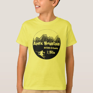 Apex Mountain British Columbia Jungs Gelber Skiabs T-Shirt